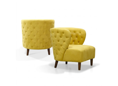 Fauteuil Chesterfield jaune xl en tissu textile Canapés Meubles créatifs Canapés