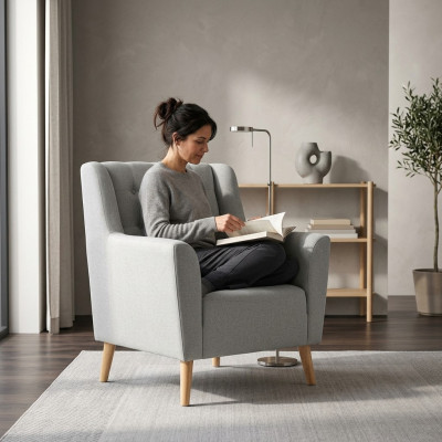 Fauteuil Club inclinable design avec revêtement, canapé 1 place TV