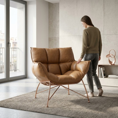 Rembourrage Luxe Siège Fauteuil Relax Design Canapé Sofa Cuir Salon