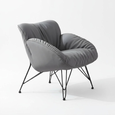 Fauteuil Doux Salon TV Canapé Canapé Chaise Velours Gris
