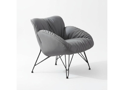 Fauteuil Doux Salon TV Canapé Canapé Chaise Velours Gris