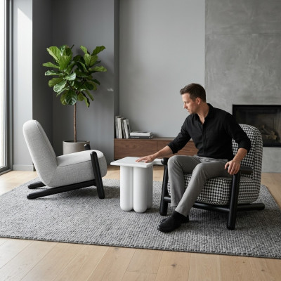 Meuble design de luxe Fauteuil moderne 63*80cm Textile Salon