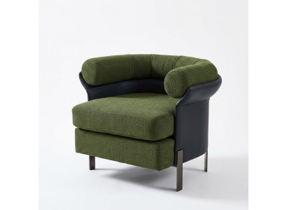 Siège de luxe en tissu pour fauteuil de club de salon de détente design.