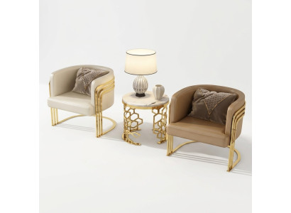 Fauteuil Club Lounge Design Chaise à dossier rembourré Canapé 1 place Bureau nouveau
