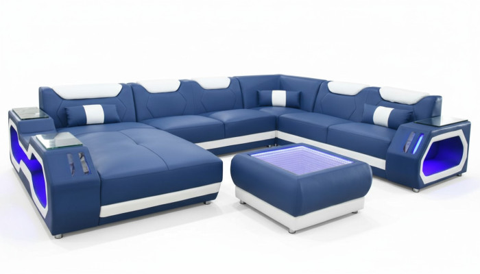 Sofas Sofa d'angle en forme de U Canapé Rembourrage Canapé d'angle en cuir neuf Paysage de vie nouveau Canapé de designer