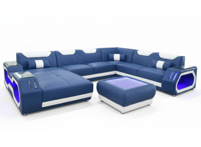 Sofas Sofa d'angle en forme de U Canapé Rembourrage Canapé d'angle en cuir neuf Paysage de vie nouveau Canapé de designer