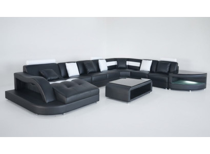 Canapé d'angle U-forme Paysage de vie Canapé Canapé Rembourrage Canapé d'angle Tissu Canapés Meubles en cuir