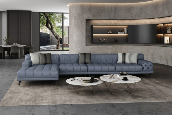 Canapé Chesterfield Canapé Rembourrage Mobilier de Luxe Design Canapé d'angle Cuir