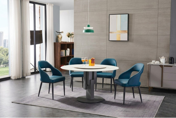 Salle à manger Mobilier Table ovale Design de table Tables Mobilier de luxe Rond en acier inoxydable neuf