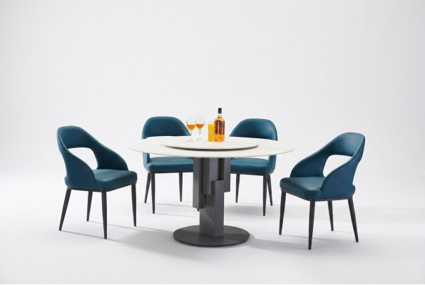 Salle à manger Mobilier Table ovale Design de table Tables Mobilier de luxe Rond en acier inoxydable neuf