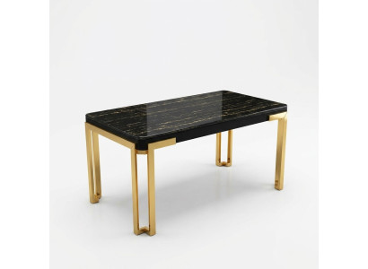 Tables de luxe Table de salle à manger Moderne Table de salle à manger en métal Meubles en acier inoxydable doré