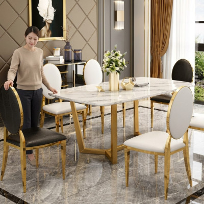 Table à manger de design moderne en marbre pour salle à manger salon cuisine Tables Table