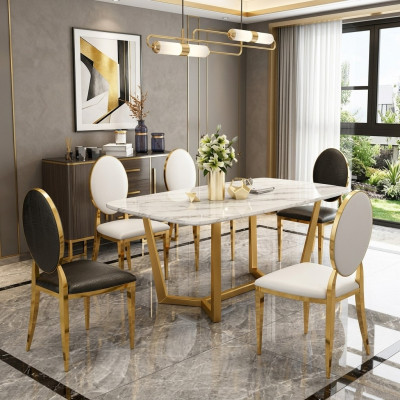 Table à manger de design moderne en marbre pour salle à manger salon cuisine Tables Table