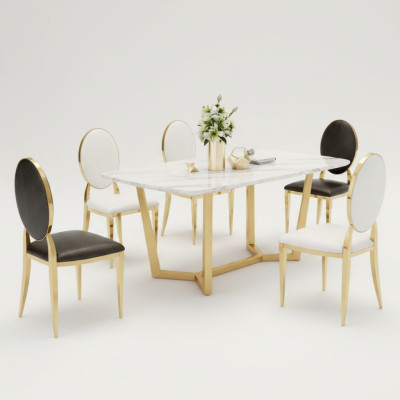 Table à manger de design moderne en marbre pour salle à manger salon cuisine Tables Table