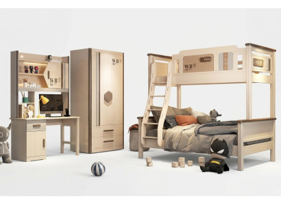 Chambre Jeunesse Ensemble de chambre d'enfants Garde-robe moderne Commode Table neuve en 2 parties.