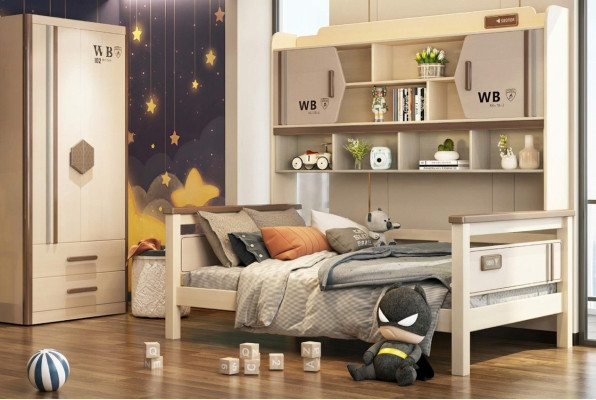 Chambre d'enfant ensemble 2 pièces lit mezzanine armoire brillant meubles de salle de jeunesse neufs