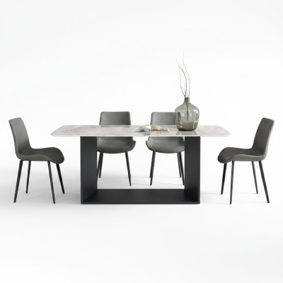 Table à manger Moderne en acier inoxydable Salle à manger Salon Cuisine Tables Design Table Métal