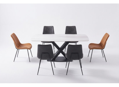 Tables de salle à manger de luxe Table en acier Table de salle à manger Meubles modernes en acier inoxydable neufs
