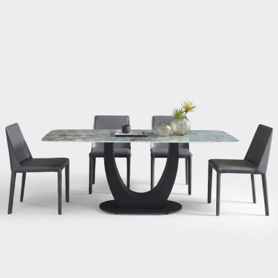 Salle à manger Table de salle à manger Moderne en acier inoxydable Salon Cuisine Tables Design Table Métal