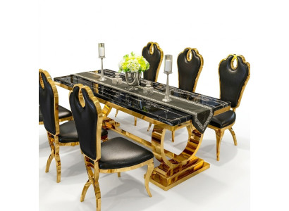 Table en acier inoxydable Salle à manger Design de cuisine moderne Table métallique