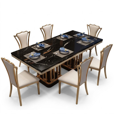 Table à manger de style moderne et luxueux en marbre Mobilier Table Tables Design de salle à manger Cuisine