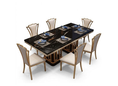 Table à manger de style moderne et luxueux en marbre Mobilier Table Tables Design de salle à manger Cuisine