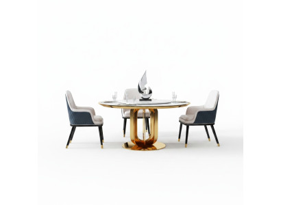 Table ronde de luxe Table ronde Tables de design en acier inoxydable Mobilier Table à manger Salle à manger nouvelles tables
