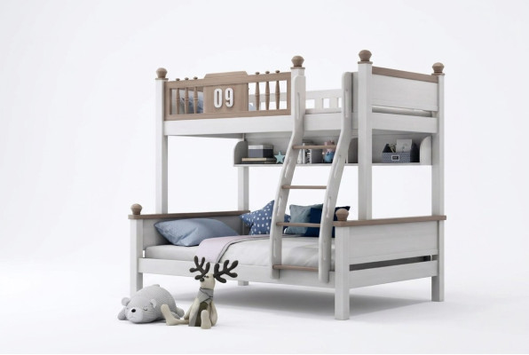 Lit superposé double étage Lits superposés Lit mezzanine Bois massif Chambre d'enfants et de jeunesse neuf