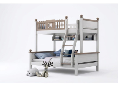 Lit superposé double étage Lits superposés Lit mezzanine Bois massif Chambre d'enfants et de jeunesse neuf