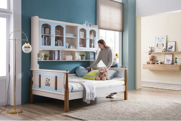 Lit d'enfants Lit superposé Lit mezzanine Lit de jeu Chambre d'enfants Lit superposé Lit superposé double