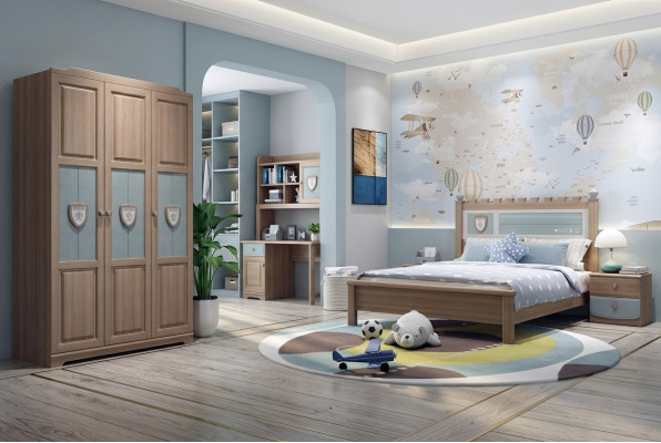 Chambre d'enfants Ensemble Chambre d'enfants Lit Commode Armoire 5 pièces Chambre neuve