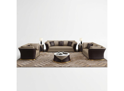 Ensemble de sièges 3+2+1 places Canapés Design Rembourrés Cuir Relax Moderne Neuf Marron