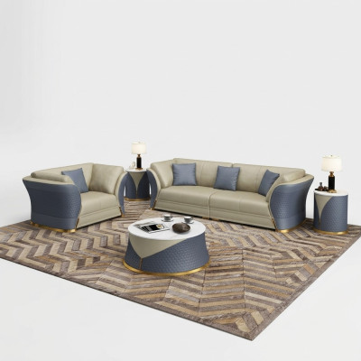 Ensemble de canapé 4+1 place canapé Mobilier en tissu Suite Design italien Sofa