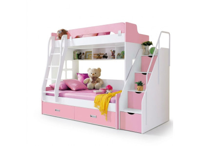 Lit de jeunesse Lits roses Lit pour enfants Lit superposé double Lit superposé Bois Mobilier en bois Nouveau