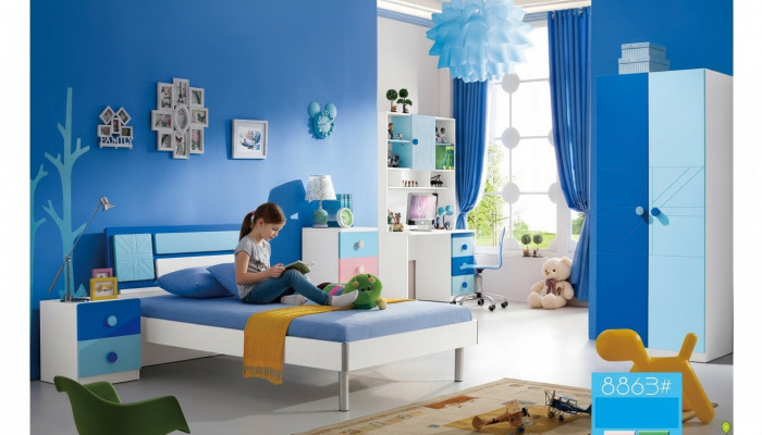 Ensemble de chambre d'enfants, lit armoire moderne chambre de jeunesse nouvelle ensemble de 4 pièces