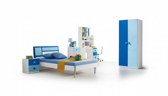 Ensemble de chambre d'enfants, lit armoire moderne chambre de jeunesse nouvelle ensemble de 4 pièces