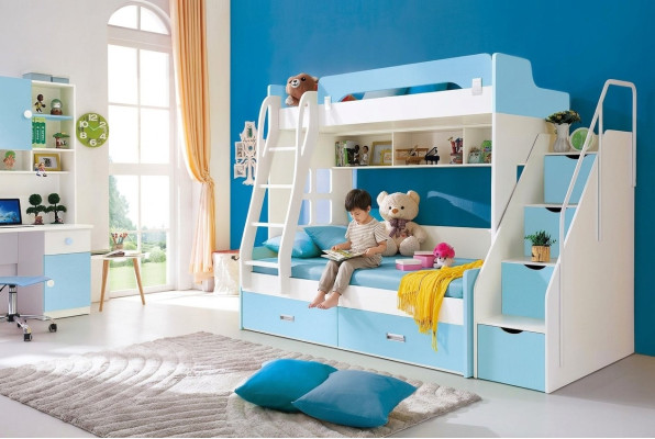 Lit superposé double Lit superposé Lit Chambre d'enfants Lit mezzanine Lit Lit d'enfant Lits