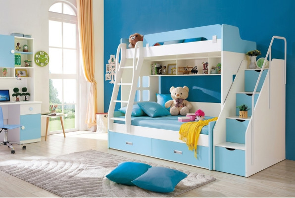 Lit superposé double Lit superposé Lit Chambre d'enfants Lit mezzanine Lit Lit d'enfant Lits