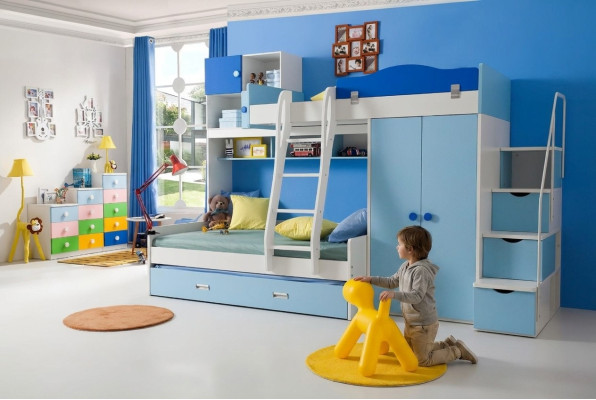 Lits Lit mezzanine Bois massif Chambre d'enfants et de jeunes Lit double superposé Lit superposé