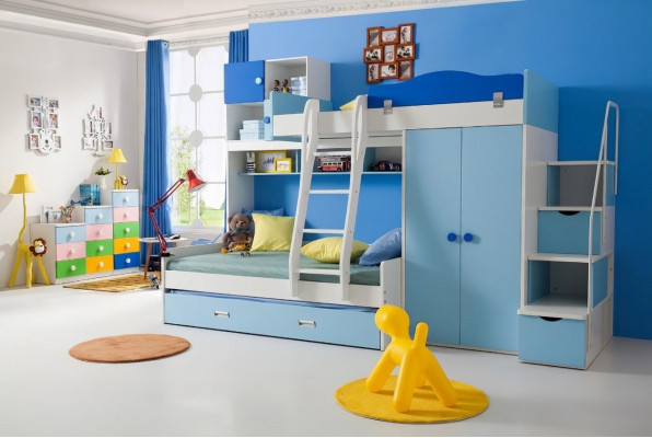 Lits Lit mezzanine Bois massif Chambre d'enfants et de jeunes Lit double superposé Lit superposé