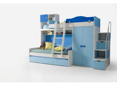 Lits Lit mezzanine Bois massif Chambre d'enfants et de jeunes Lit double superposé Lit superposé
