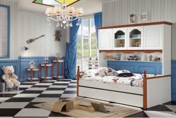 Chambre d'enfants pour enfants Lit Lit en bois Chambre à coucher Salon de campagne Mobilier neuf
