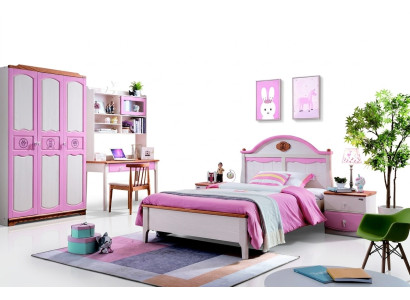 Armoire Moderne Commode Table Bois 5 pièces. Ensemble chambre jeunesse enfants