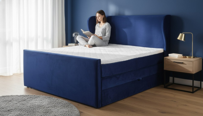 Lit double design dans un style moderne avec des éléments de minimalisme