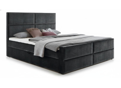 Boxspring Bed Leather Bed 200x200cm Hôtel Lit Double de Luxe Lits Modernes Neufs