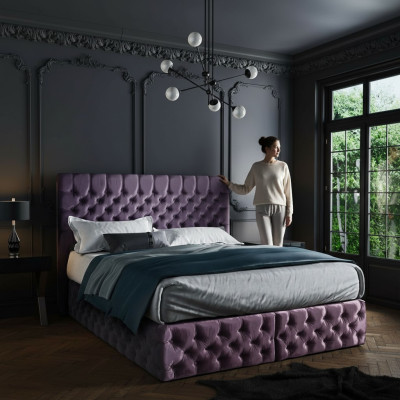 Chambre Lit Lits Rembourrage Double Mariage Hôtel Luxe Cuir Moderne