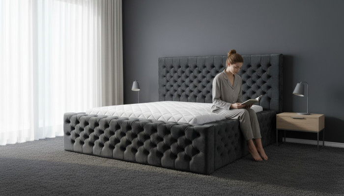 Chesterfield Betten modernes Hotelbett Doppelbett neu Modernes Kingsize-Bett