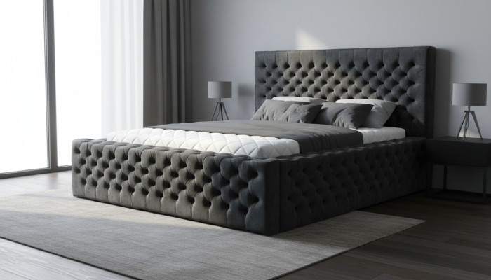 Chesterfield Betten modernes Hotelbett Doppelbett neu Modernes Kingsize-Bett