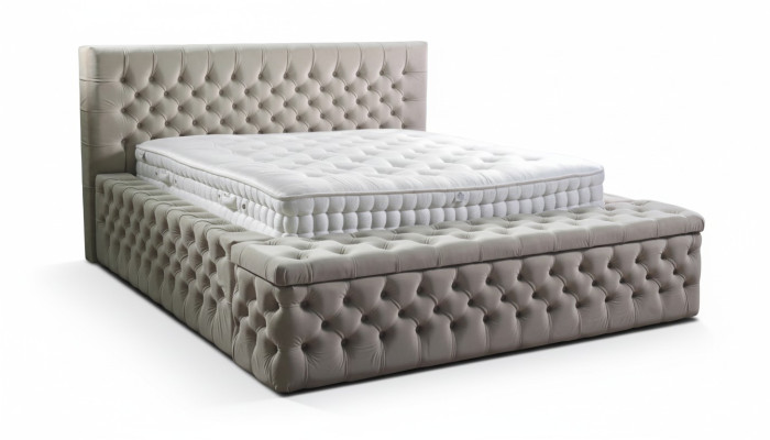 Lits d'hôtel double Chesterfield, chambre de sommeil, lit en cuir modern double.