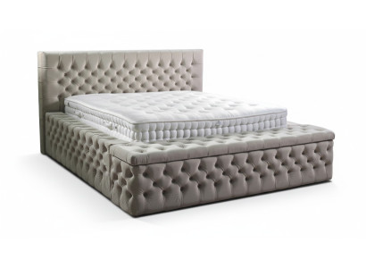 Lits d'hôtel double Chesterfield, chambre de sommeil, lit en cuir modern double.